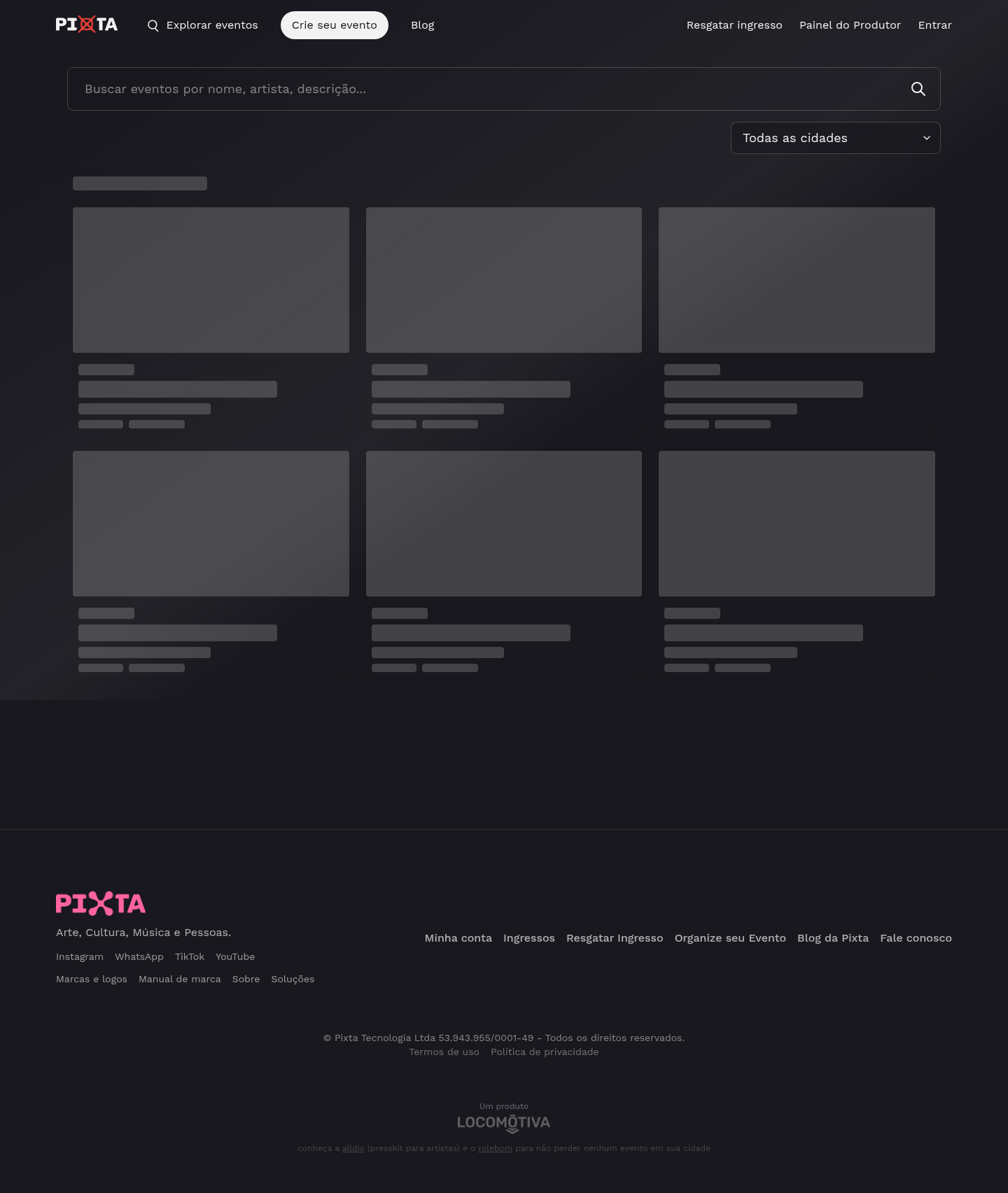 Pixta.me: A live event catalogue, not an empty ticketing shell